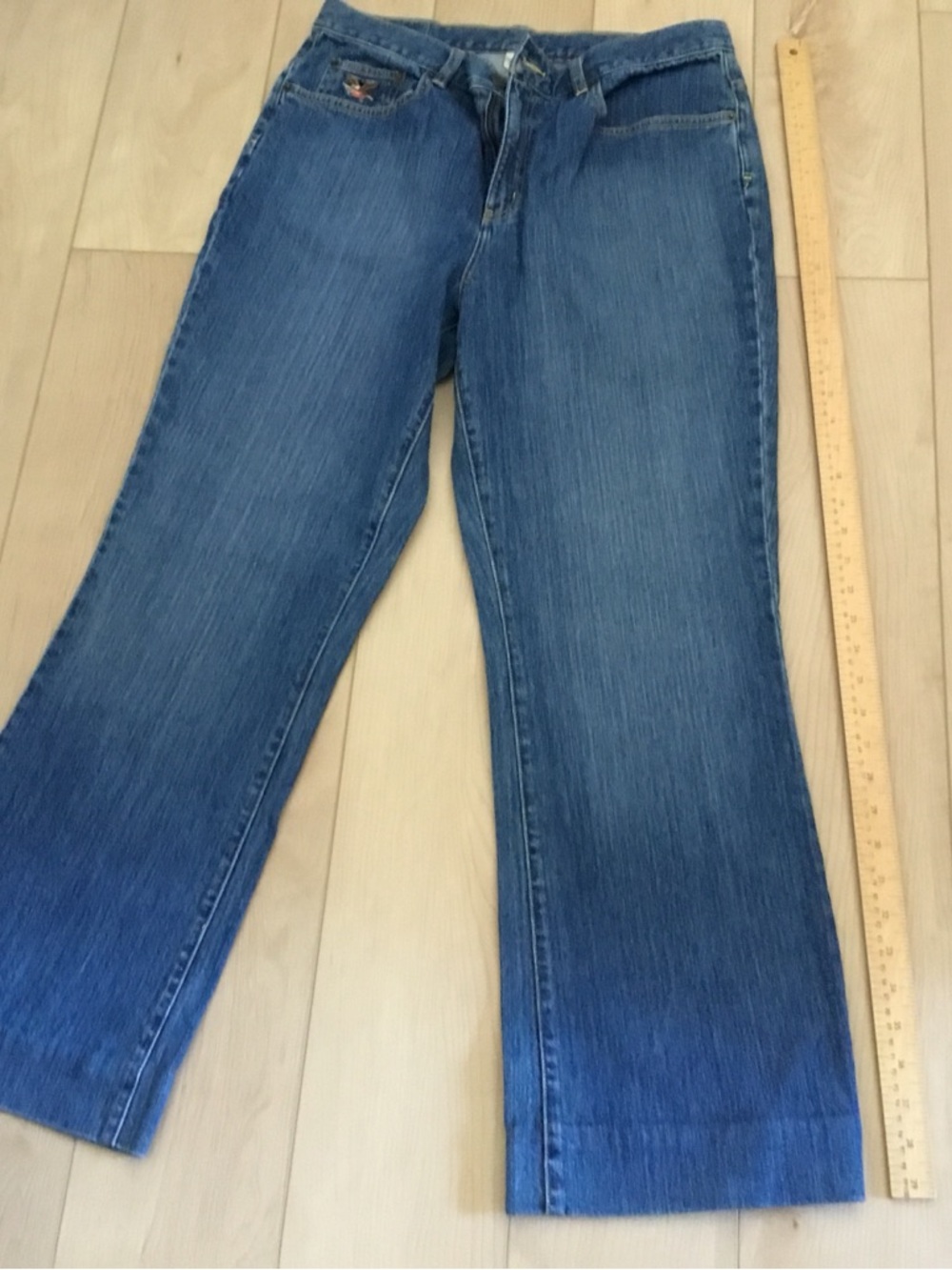 American Eagle Outfitters Medium Blue Wide-Leg Flare Jeans